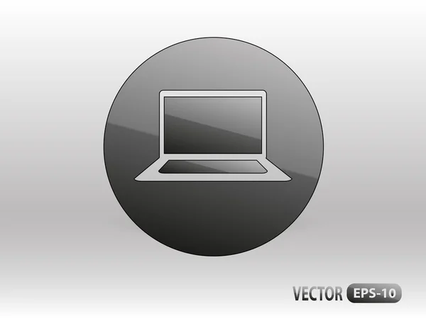 Flat icon of laptop — Stock Vector