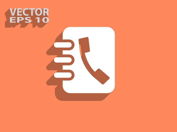 Icono plano de libro de contactos — Vector de stock