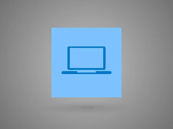 Platte pictogram van laptop — Stockvector