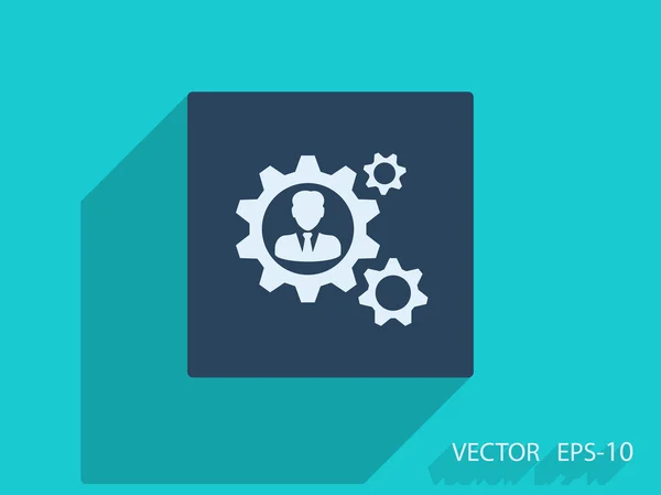 Ícone plano de engrenagens —  Vetores de Stock