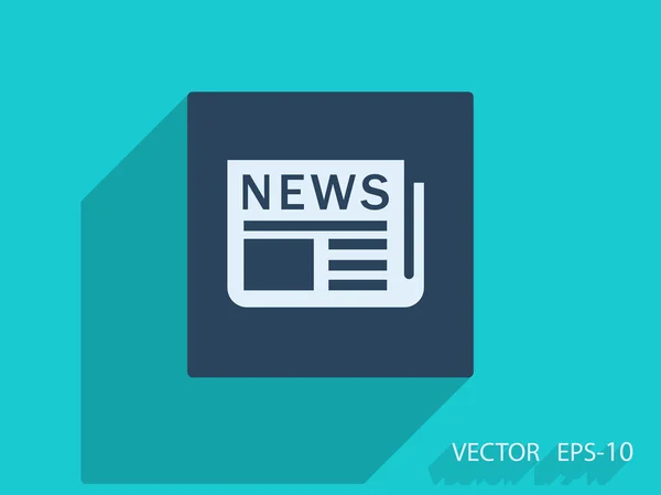 Icono plano de noticias — Vector de stock