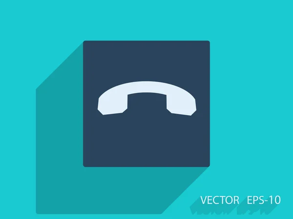 Platte pictogram van telefoon — Stockvector