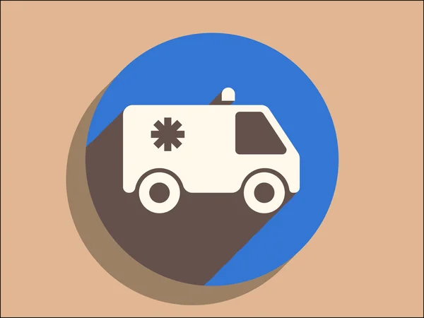 Flache Ikone des Krankenwagens — Stockvektor