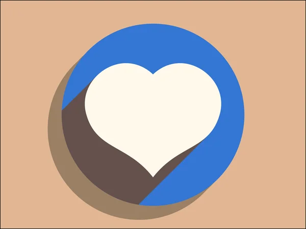 Platte pictogram van hart — Stockvector