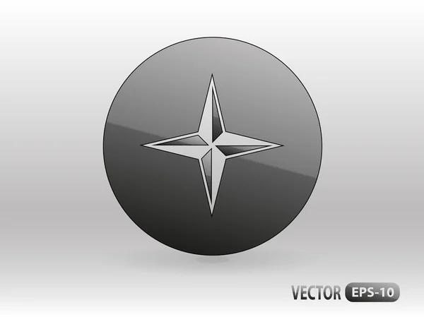 Icono plano de brújula — Vector de stock