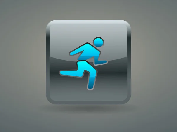 Botón icono de hombre corriendo — Vector de stock