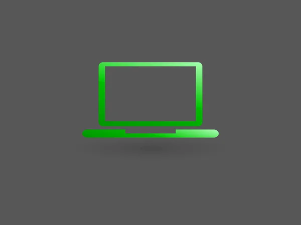 Platte pictogram van laptop — Stockvector