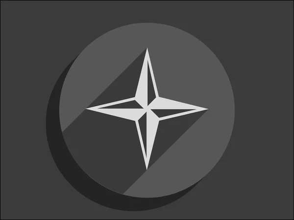 Flache Ikone des Kompasses — Stockvektor