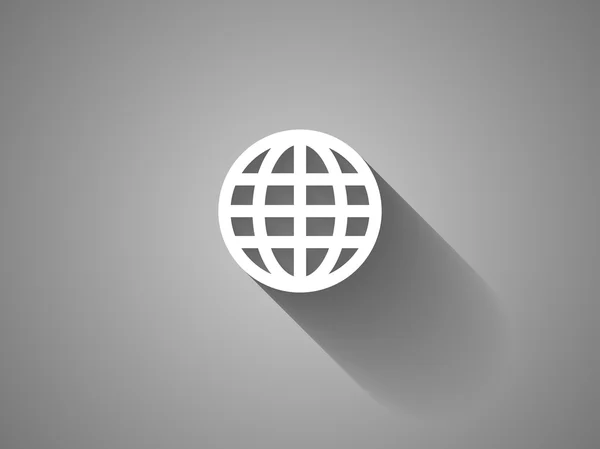 Platte pictogram van globe — Stockvector