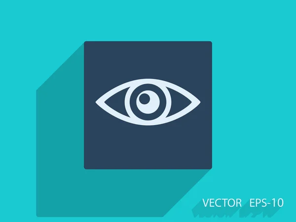 Flat icon of eye — Stock Vector