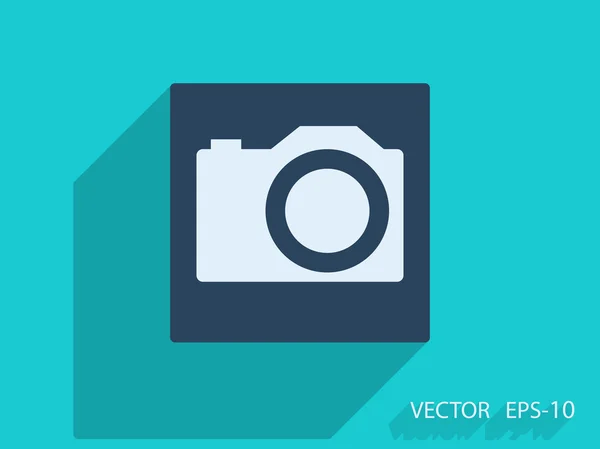 Icona piatta della fotocamera — Vettoriale Stock
