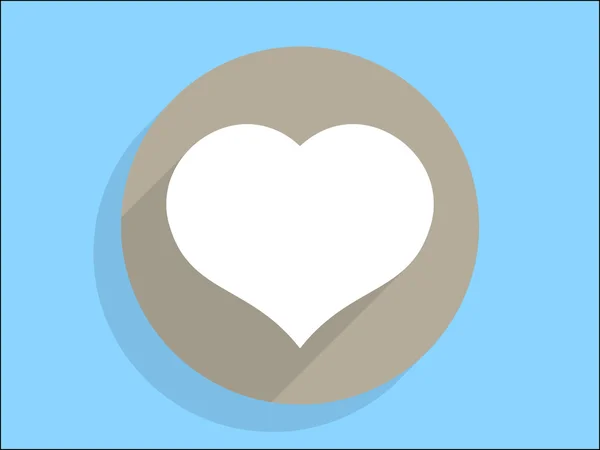 Icono plano del corazón — Vector de stock