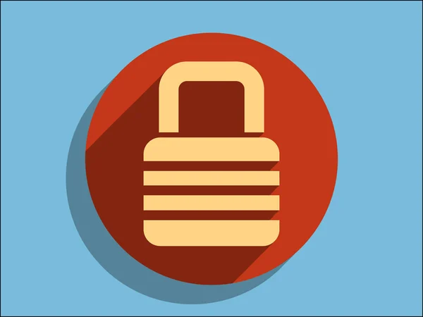 Flat icon of lock — Stock Vector