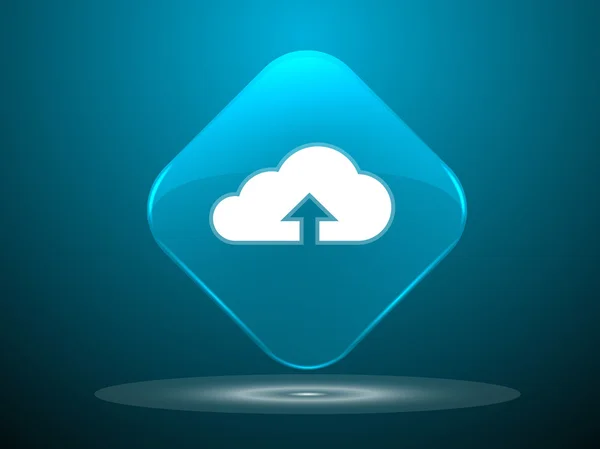 Platte pictogram van upload wolk — Stockvector