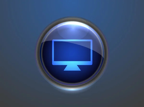 Icono plano del monitor — Vector de stock