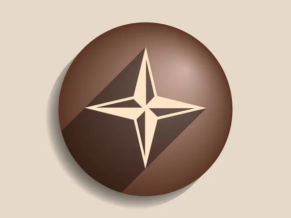 Płaska ikona kompasu — Wektor stockowy