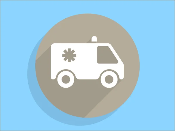 Ícone plano de ambulância — Vetor de Stock