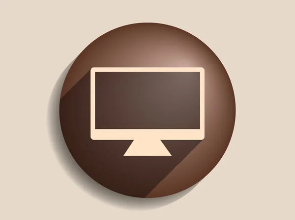 Platte pictogram van monitor — Stockvector