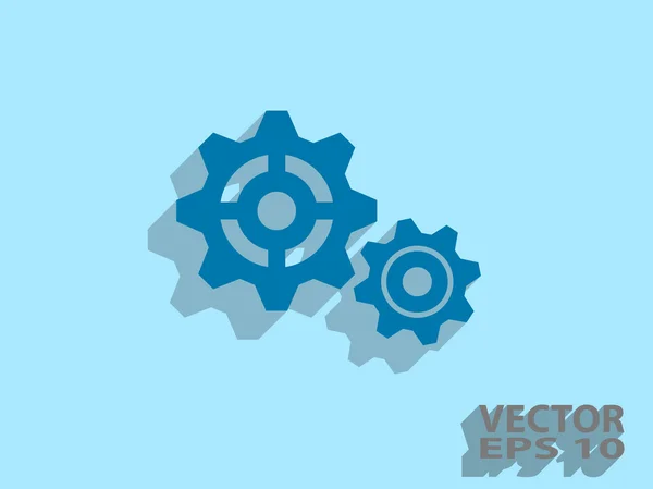 Flat icon of gears — Stock Vector