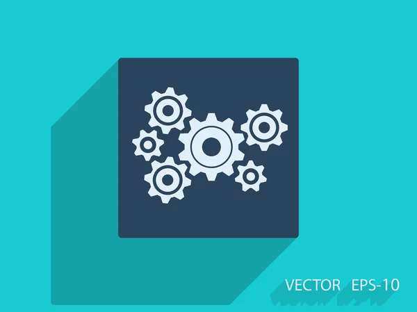 Flat icon of gears — Stock Vector