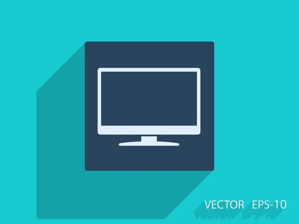 Platte pictogram van monitor — Stockvector