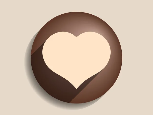 Icono plano del corazón — Vector de stock