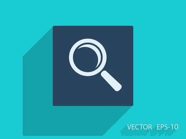 Icono plano de lupa — Vector de stock