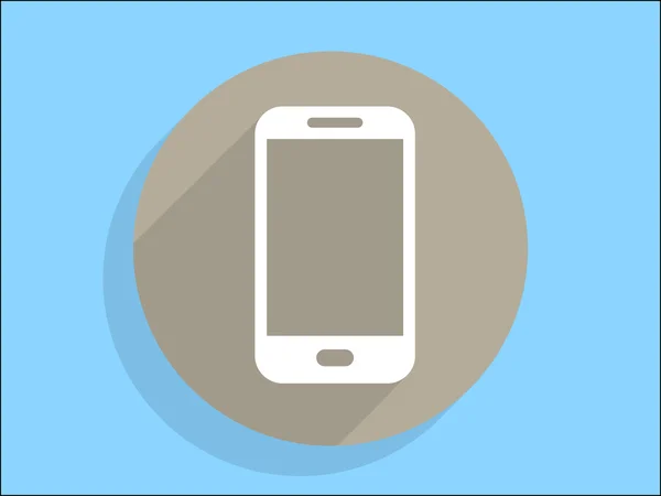 Icono de sombra plana larga del teléfono inteligente — Vector de stock