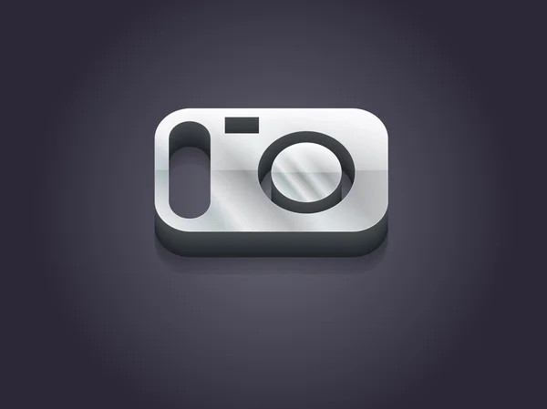 Icône plate d'une caméra — Image vectorielle