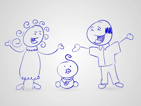 Kreslený šťastná rodina — Stockový vektor