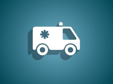 Ambulans düz simgesi