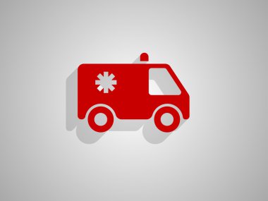 Ambulans düz simgesi