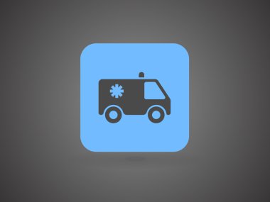 Ambulans düz simgesi