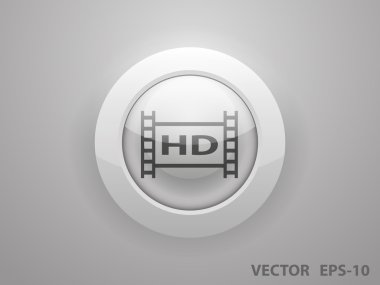 Hd video düz simgesi