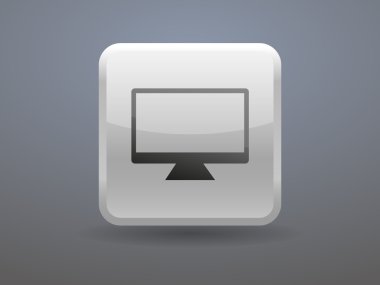 monitör düz simgesi