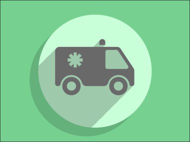 Ambulans düz simgesi