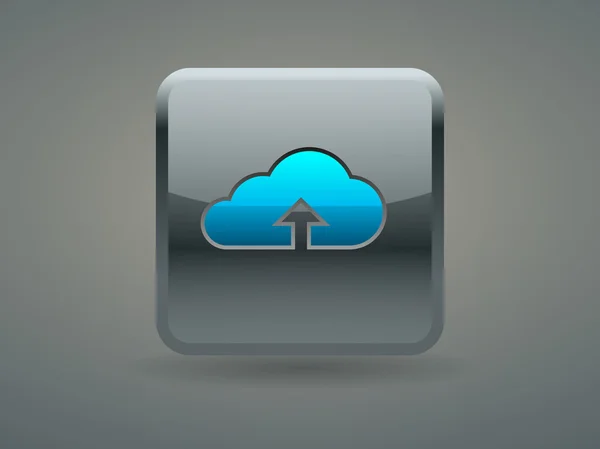 Platte pictogram van upload wolk — Stockvector
