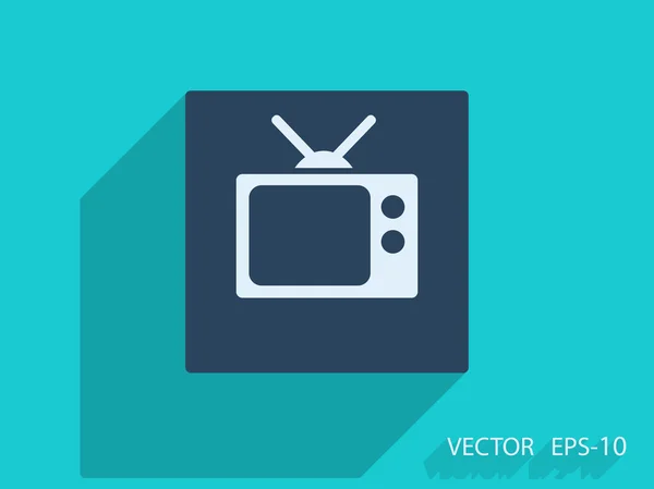 Icône plate de la télévision — Image vectorielle