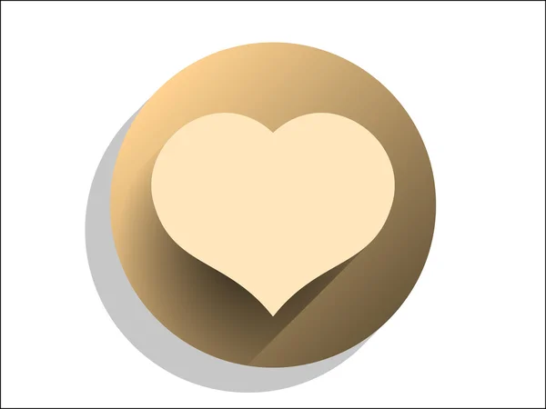 Icono plano del corazón — Vector de stock