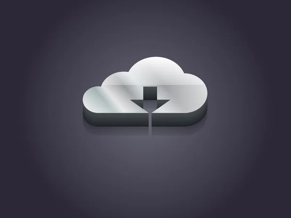 Flat icon of download cloud — Stock Vector