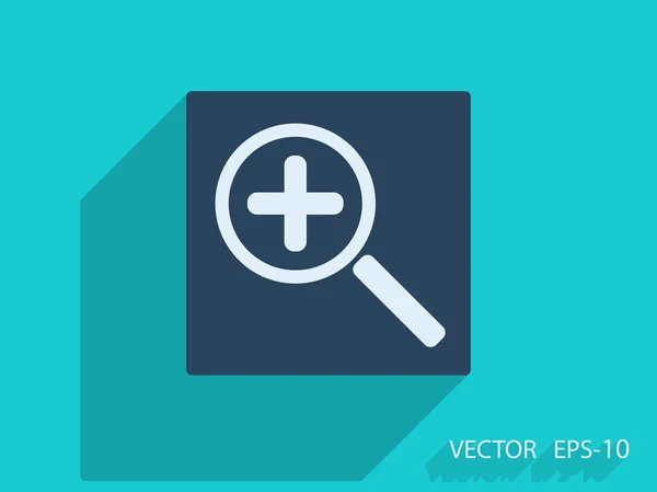 Icono plano de lupa — Vector de stock