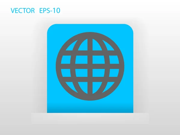 Platte pictogram van globe — Stockvector