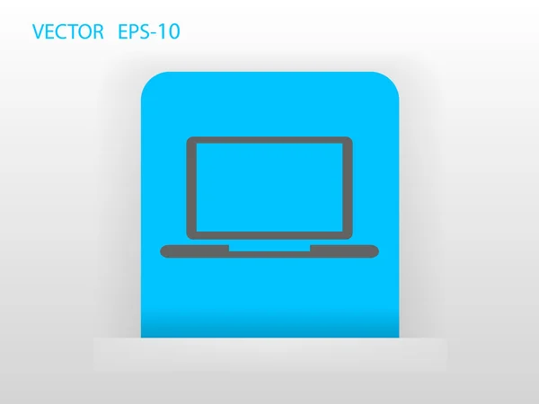 Flat icon of laptop — Stock Vector