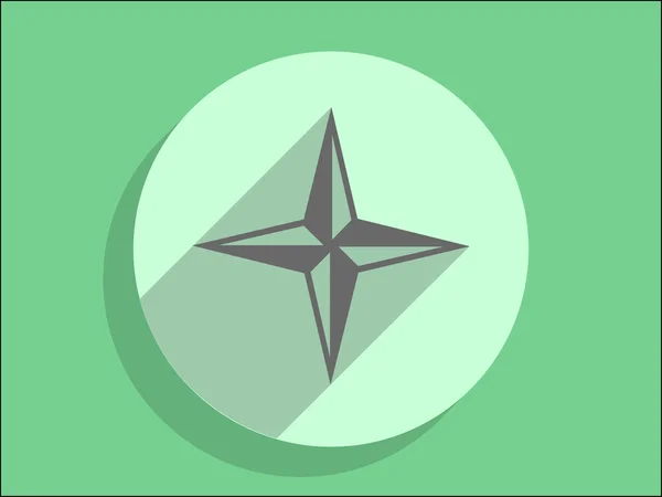 Plochá ikona kompasu — Stockový vektor