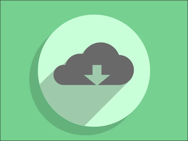 Ícone plano de nuvem de download — Vetor de Stock