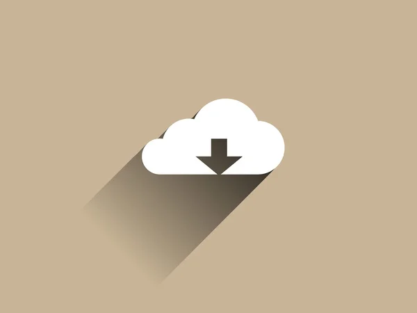Flat ikonen Hämta Cloud — Stock vektor