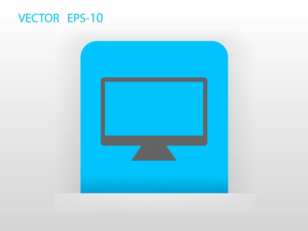Icono plano del monitor — Vector de stock