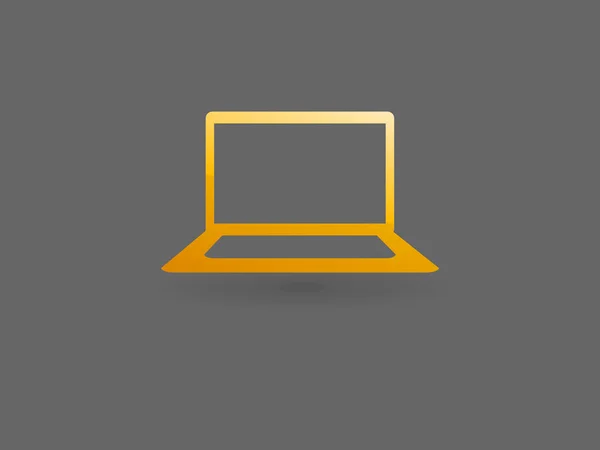 Platte pictogram van laptop — Stockvector