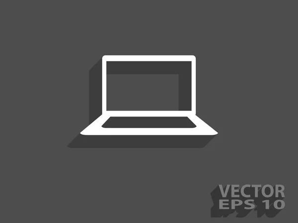 Flat icon of laptop — Stock Vector