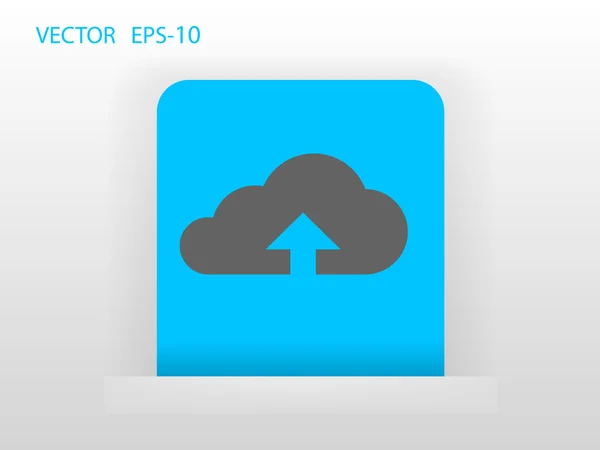 Flat icon of upload cloud — Stock Vector